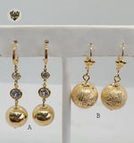 (1-1005) Gold Laminate - Balls Earrings - BGF - Fantasy World Jewelry