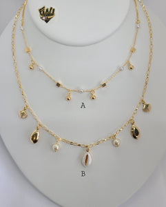 (1-6100) Gold Laminate - Charms Necklace - BGF - Fantasy World Jewelry