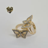 (1-3130-1) Gold Laminate -Butterfly Two Tone Ring - BGO - Fantasy World Jewelry
