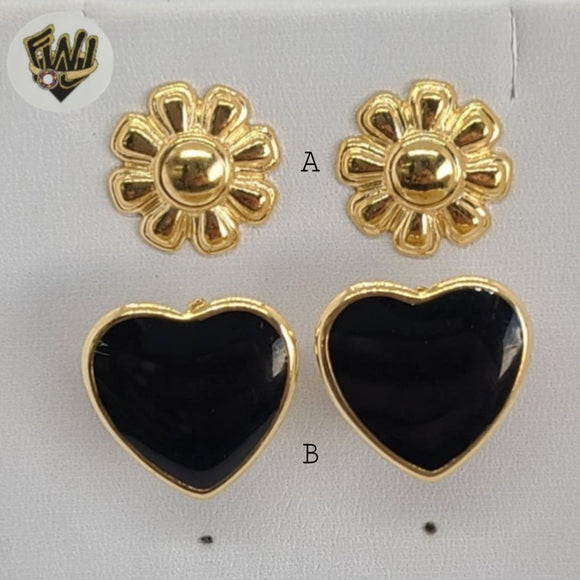 (1-1124) Gold Laminate - Studs Earrings - BGF - Fantasy World Jewelry