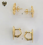 (1-1124) Gold Laminate - Studs Earrings - BGF - Fantasy World Jewelry