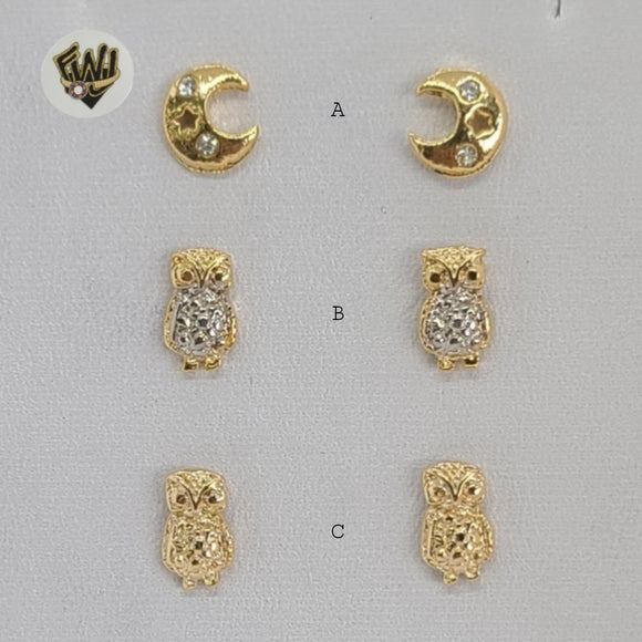 (1-1125) Gold Laminate - Studs Earrings - BGF - Fantasy World Jewelry