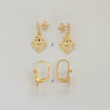 (1-1134) Gold Laminate Earrings - BGF - Fantasy World Jewelry
