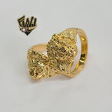 (1-3152) Gold Laminate -Lion Men Ring - BGO - Fantasy World Jewelry