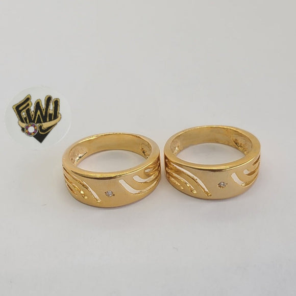 (1-3161-2) Gold Laminate -CZ Band Ring - BGO - Fantasy World Jewelry