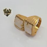 (1-3159) Gold Laminate -Marble Men Ring - BGO - Fantasy World Jewelry