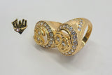 (1-3169) Gold Laminate - Dollar Sign Men Ring - BGO - Fantasy World Jewelry