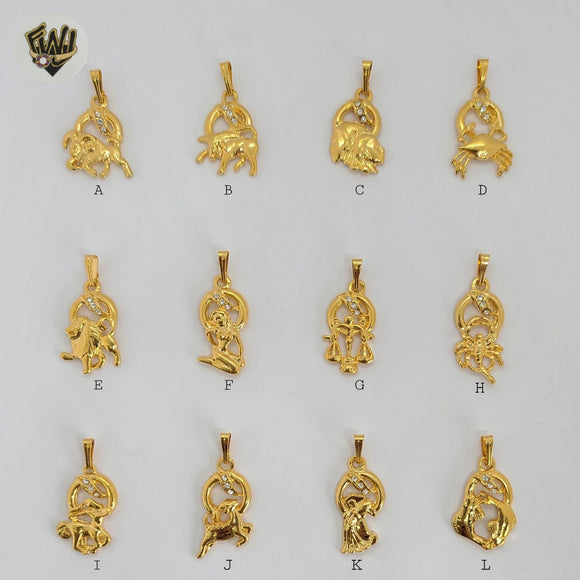 (1-2338) Gold Laminate - Zodiac signs Pendants - BGO - Fantasy World Jewelry