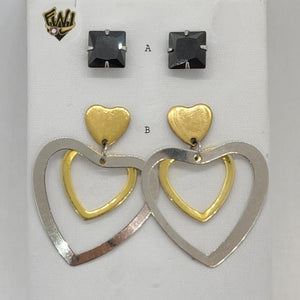 (4-2114) Stainless Steel - Earrings. - Fantasy World Jewelry