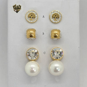 (4-2224) Stainless Steel - Stud Earrings. - Fantasy World Jewelry