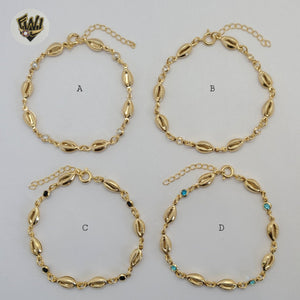(1-0514) Gold Laminate - 5mm Shell Bracelet - 6.5" - BGF - Fantasy World Jewelry