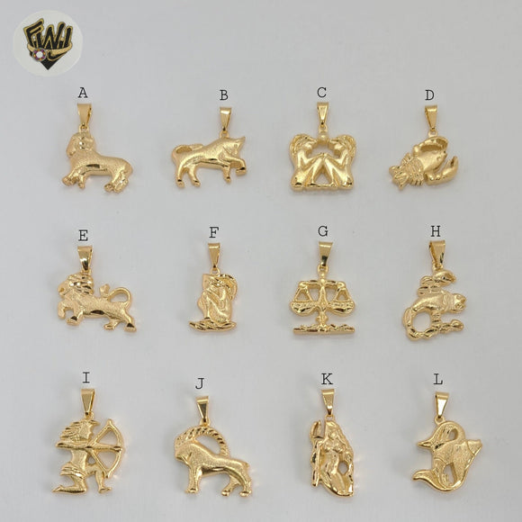 (1-2495) Gold Laminate - Zodiac Signs Pendants - BGF - Fantasy World Jewelry