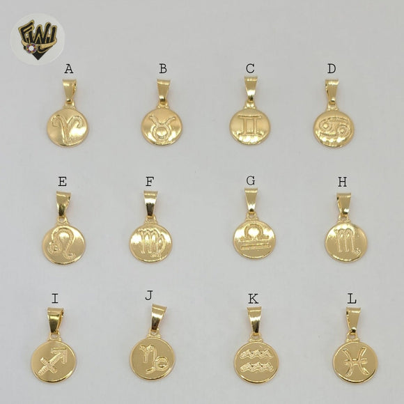 (1-2185) Gold Laminate - Zodiac Signs Pendants - BGF - Fantasy World Jewelry