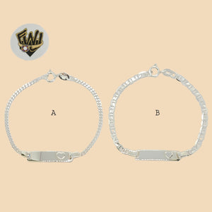 (2-0468) 925 Sterling Silver - 2mm Kids Plate Bracelet - 6" - Fantasy World Jewelry