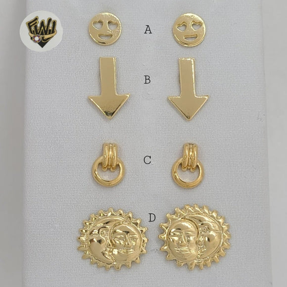(1-1117) Gold Laminate - Earrings - BGF - Fantasy World Jewelry