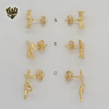 (1-1127) Gold Laminate - Studs Earrings - BGF - Fantasy World Jewelry
