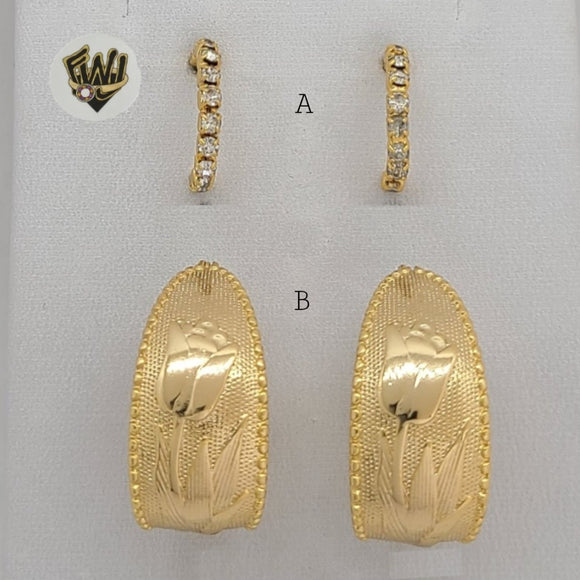(1-2614) Gold Laminate Hoops - BGO - Fantasy World Jewelry