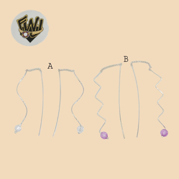 (2-3330) 925 Sterling Silver - Long Bead Earrings. - Fantasy World Jewelry