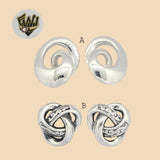 (2-3286) 925 Sterling Silver - Knot Stud Earrings. - Fantasy World Jewelry