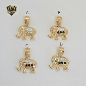 (1-2207) Gold Laminate - Elephant Pendants - BGF - Fantasy World Jewelry
