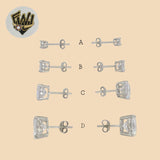 (2-3075) 925 Sterling Silver - Round Zircon Stud Earrings. - Fantasy World Jewelry