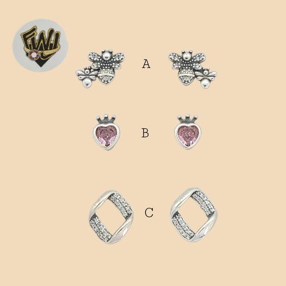 (2-3084) 925 Sterling Silver - Stud Earrings. - Fantasy World Jewelry