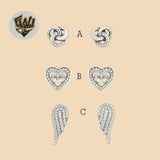 (2-3108) 925 Sterling Silver - Stud Earrings. - Fantasy World Jewelry