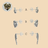 (2-3108) 925 Sterling Silver - Stud Earrings. - Fantasy World Jewelry