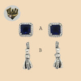 (2-3110) 925 Sterling Silver - Zircon Stud Earrings. - Fantasy World Jewelry