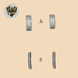 (2-4139) 925 Sterling Silver - Zircon Half Hoops. - Fantasy World Jewelry