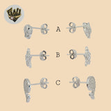 (2-3086) 925 Sterling Silver - Animal Zircon Stud Earrings. - Fantasy World Jewelry