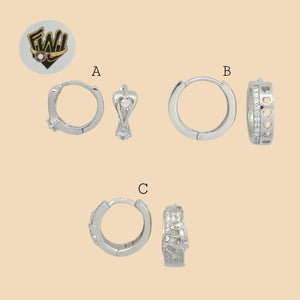 (2-4146) 925 Sterling Silver - Zircon Hoops. - Fantasy World Jewelry