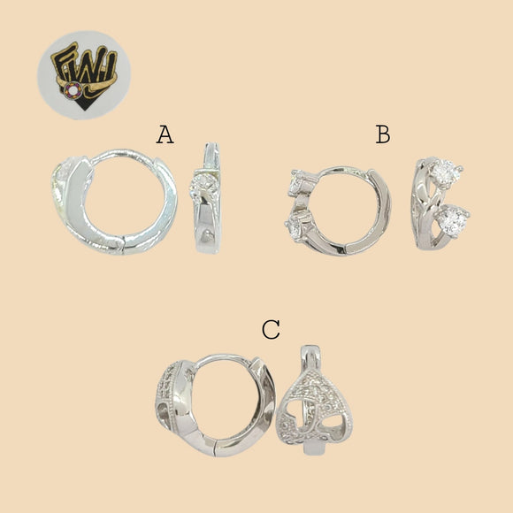 (2-4184) 925 Sterling Silver - Zircon Hoops. - Fantasy World Jewelry