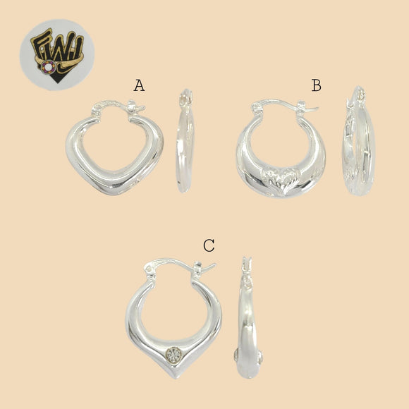 (2-4054) 925 Sterling Silver - Zircon Hoops. - Fantasy World Jewelry