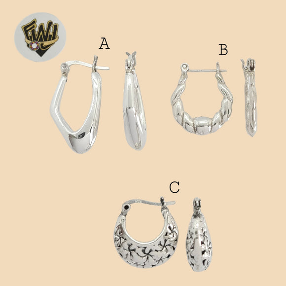 (2-4067) 925 Sterling Silver - Hoops. - Fantasy World Jewelry