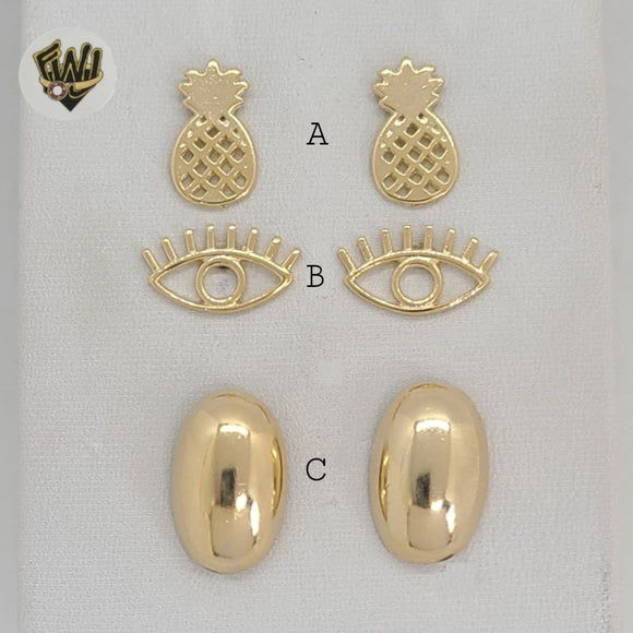 (1-1036-1) Gold Laminate - Stud Earrings - BGF