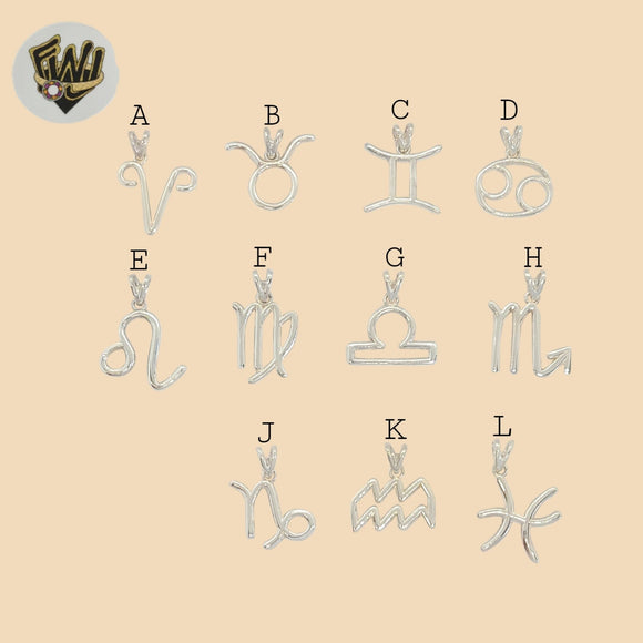 (2-1132-1) 925 Sterling Silver - Zodiac Signs Pendants.