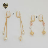 (1-1231-2) Gold Laminate - Long Earrings - BGF