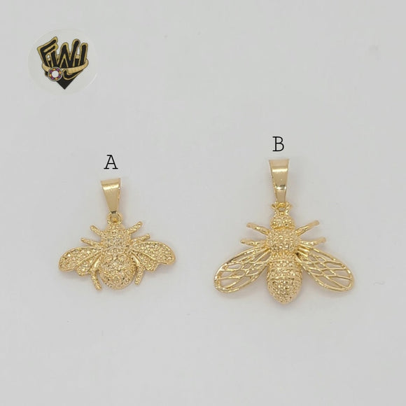 (1-2467) Gold Laminate - Bee Pendants - BGF