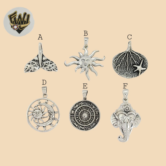 (2-1450) 925 Sterling Silver - Oxidized Medium Size Pendants.