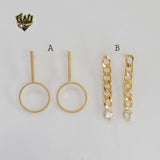 (1-1233-1) Gold Laminate - Long Earrings - BGF
