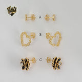 (1-1162) Gold Laminate - Stud Earrings - BGF