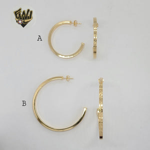 (1-2945) Gold Laminate - Diamond Cut Half Hoops - BGF