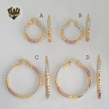 (1-2762) Gold Laminate - Three Tones Hoops - BGO