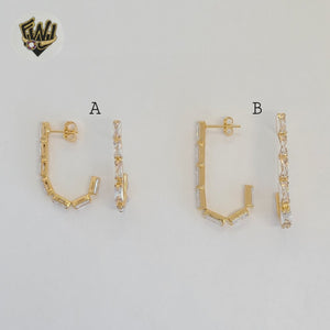 (1-2685) Gold Laminate - Zircon Half Hoops - BGF