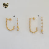 (1-2685) Gold Laminate - Zircon Half Hoops - BGF
