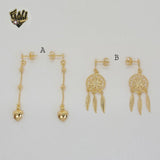 (1-1226) Gold Laminate - Dangle Earrings - BGF