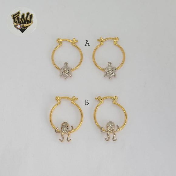 (1-2592-1) Laminado Oro - Aros Animales Dos Tonos - BGO