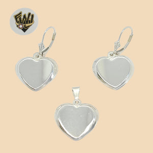 (2-6701) 925 Sterling Silver - Heart Set. - Fantasy World Jewelry
