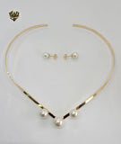 (1-6294) Gold Laminate - Pearls Set - BGO - Fantasy World Jewelry